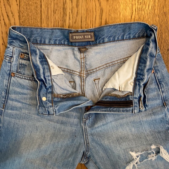 Point Sur by JCrew High rise Distressed Straight Leg Crop Denim - Picture 5 of 6